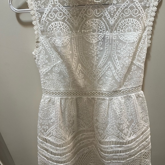 White Lace Mini Dress - Picture 4 of 5